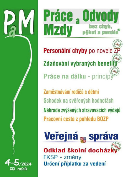 PaM 4-5/2024 Jak předejít personálním chybám po novele zákoníku práce, Zdaňování vybraných benefitů