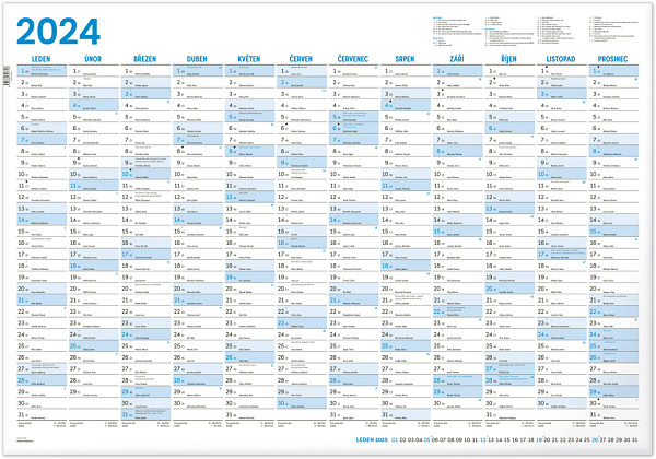 Roční kalendář 2024, B1, 96,4 × 67 cm