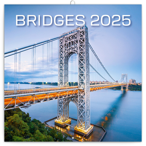 NOTIQUE Poznámkový kalendář Mosty 2025, 30 x 30 cm