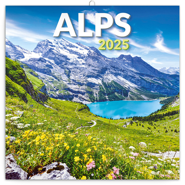 NOTIQUE Poznámkový kalendář Alpy 2025, 30 x 30 cm