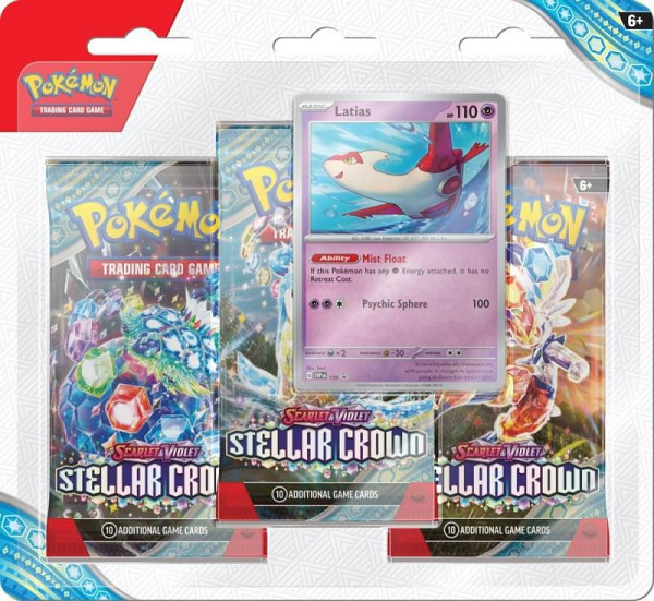 Pokémon TCG: Scarlet & Violet 07 Stellar Crown - 3 Blister Booster