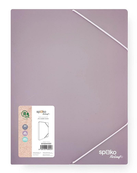 Spoko ReLeaf box na spisy s fixační gumičkou A4 SoftTouch - fialová