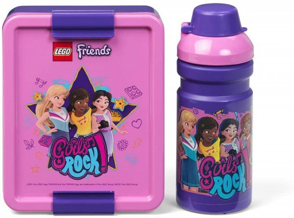 Svačinový set LEGO Friends Girls Rock (láhev a box) - fialová