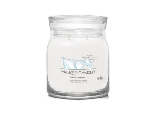 YANKEE CANDLE Clean Cotton svíčka 368g / 2 knoty (Signature střední)